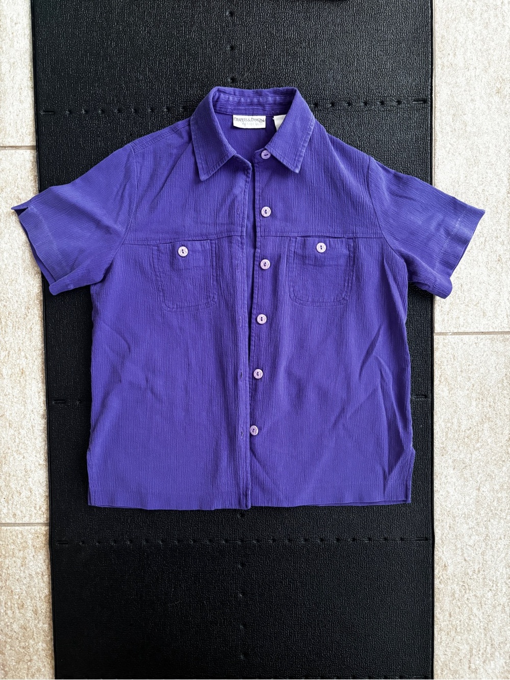 Draper’s & Damon’s Petite Purple Textured Button Down Shirt PS
